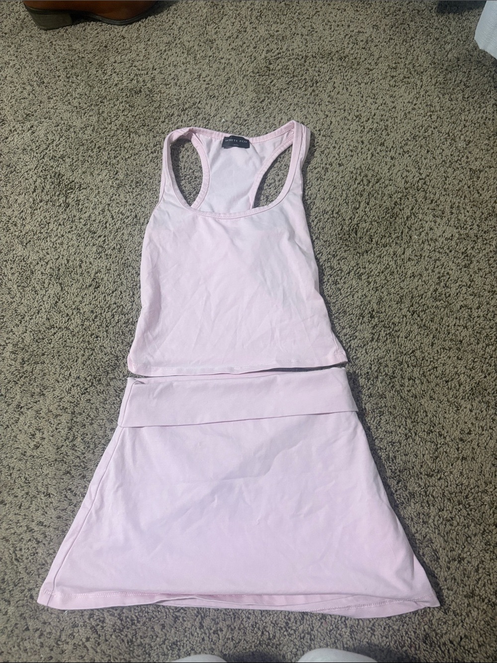White Fox Boutique Pastel Pink Tank Top & Mini Skirt Set